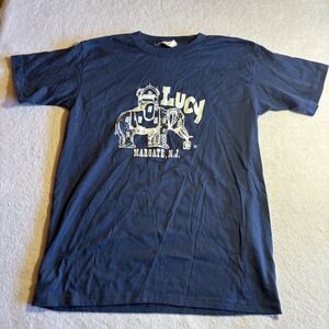 Vintage Lucy Elephant T Shirt Margate NJ Graphic Tee Navy Blue Men's M